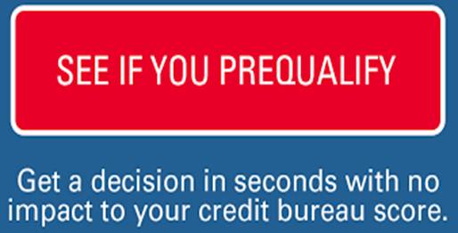 A red and white sign with the words " if you prequalify."